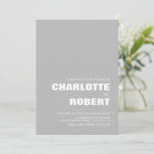 Modern Gray Wedding Kaart (Staand voorkant)