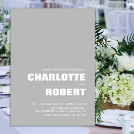 Modern Gray Wedding Kaart