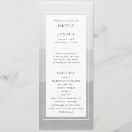 Modern Gray Wedding Programmakaart