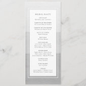 Modern Gray Wedding Programmakaart (Achterkant)