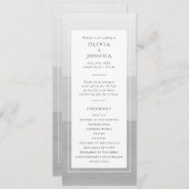 Modern Gray Wedding Programmakaart (Voorkant / Achterkant)