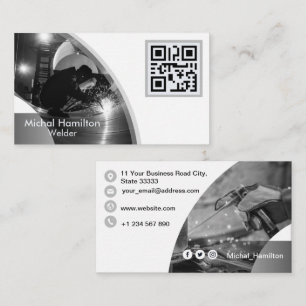 Modern Gray Welder Visitekaartje