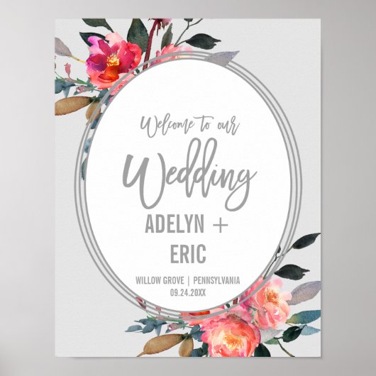 Modern Gray | Welkomstwoord winterweduwen Poster (Voorkant)