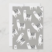 Modern Gray & White Aztec Llamas Baby shower Kaart (Achterkant)