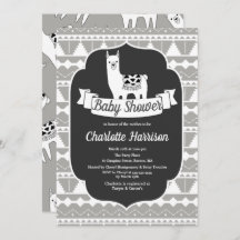 Modern Gray & White Aztec Llamas Baby shower