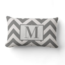 Modern Gray White Chevron Design Monogram