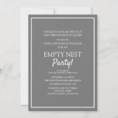 Modern Gray White Empty Nest Party Kaart (Voorkant)