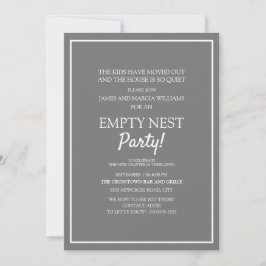 Modern Gray White Empty Nest Party Kaart