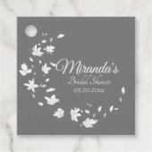 Modern Gray & White Floral Vrijgezellenfeest Bedankjes Labels (Voorkant)
