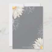 Modern Gray & White Gerbera Daisy Baby shower Kaart (Achterkant)