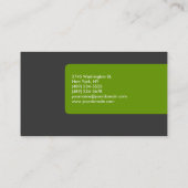 Modern Gray White Green Stripe Visitekaartje (Achterkant)