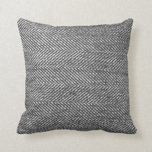 Modern Gray & White Herringbone Kussen