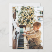 Modern Gray White Marble Two Photo Kerstmis Feestdagenkaart (Achterkant)