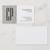 Modern Gray White Minimalist Monogram Professional Visitekaartje (Voorkant / Achterkant)