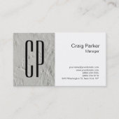 Modern Gray White Minimalist Monogram Professional Visitekaartje (Voorkant)