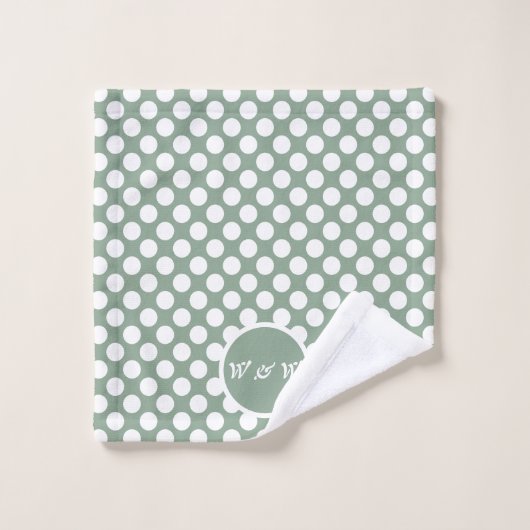 Modern Gray & White Polka Dot Bath Towel Set Bad Handdoek (Wasdoekje)