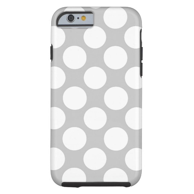Modern Gray White Polka Dots Pattern Case-Mate iPhone Case (Achterkant)