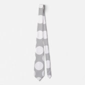 Modern Gray White Polka Dots Pattern Stropdas (Voorkant)