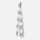 Modern Gray White Polka Dots Pattern Stropdas (Achterkant)