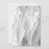Modern Gray White Silver Agate Slate Wedding Kaart (Achterkant)