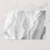 Modern Gray White Silver Agate Wedding Reception Informatiekaartje (Achterkant)