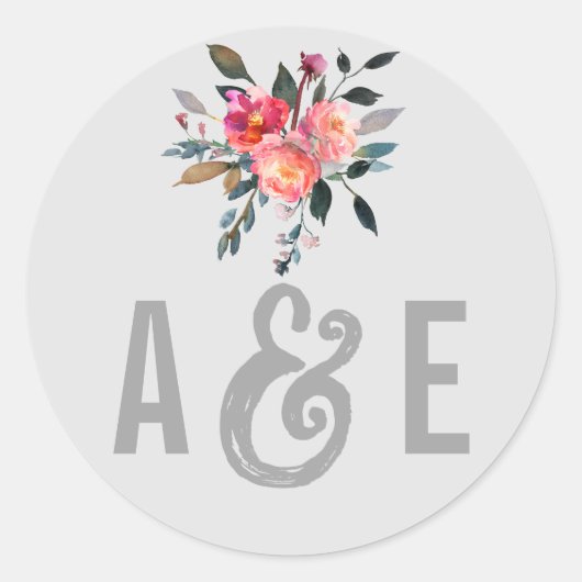 Modern Gray | Wintervoetjes met envelop Ronde Sticker (Voorkant)