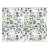 Modern Gray Yellow Floral Waterverf Pattern Tafelkleed (Voorkant (Horizontaal))