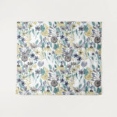 Modern Gray Yellow Floral Waterverf Pattern Wandkleed (Voorkant (horizontaal))