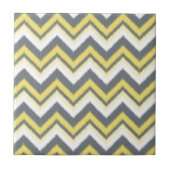 Modern Gray Yellow ikat Chevron Pattern Tegeltje (Voorkant)
