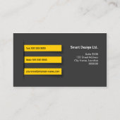 Modern Gray Yellow Visitekaartje (Achterkant)