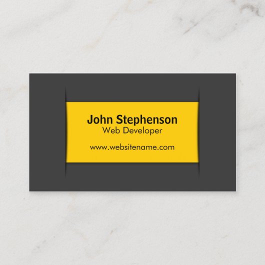 Modern Gray Yellow Visitekaartje (Voorkant)