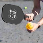 Modern Gray Zakelijk Gebrand Logo  Pickleball Paddle
