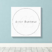 Modern Grays & Black | Naam kool en monogram Canvas Afdruk (Insitu (Houten vloer))