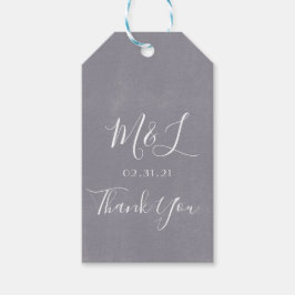 Modern Graystone Granite was grijs huwelijk Cadeaulabel