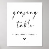 Modern Grazing Table Sign for Wedding Poster (Voorkant)