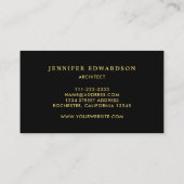 Modern grean leaf black and gold professional visitekaartje (Achterkant)