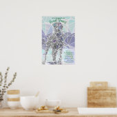 Modern Great Dane Poster green  (Keuken)