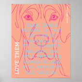 Modern Great Dane Poster green  (Voorkant)