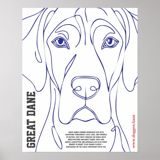 Modern Great Dane Poster groen  (Voorkant)