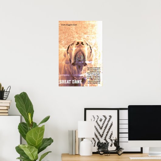 Modern Great Dane Poster groen (Thuiskantoor)