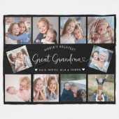 Modern Great Grandma 10 Photo Collage Cute Heart Fleece Deken (Voorkant (Horizontaal))