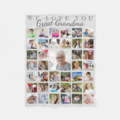 Modern Great Grandma Photo Collage Gray Fleece Deken (Voorkant)