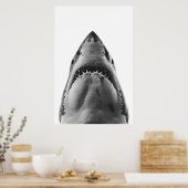 Modern Great White Shark Portret Poster (Keuken)