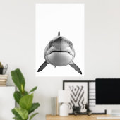 Modern Great White Shark Portret Poster (Thuiskantoor)