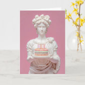 Modern Greek Statue Funny Birthday Card Kaart (Gele Bloem)