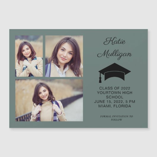 Modern Green 3 Photo Afstuderen Save Date 2022 (Voorkant)