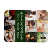 Modern Green 9 Photo Collage voor opa Magneet (Horizontaal)