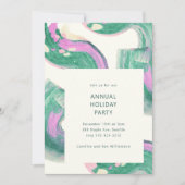 Modern Green Abstract Christmas Holiday Party Kaart (Voorkant)