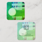 Modern Green Abstract Minimalist Square Clean Vierkante Visitekaartje (Voorkant / Achterkant)