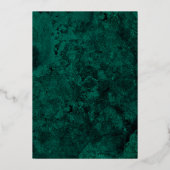 Modern Green Agate Marble Graduation Party Gold Folie Uitnodiging (Achterkant)